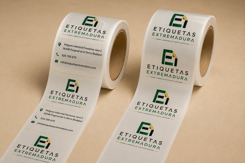 Rollos de etiquetas adhesivas preparados para su aplicación con dispensador